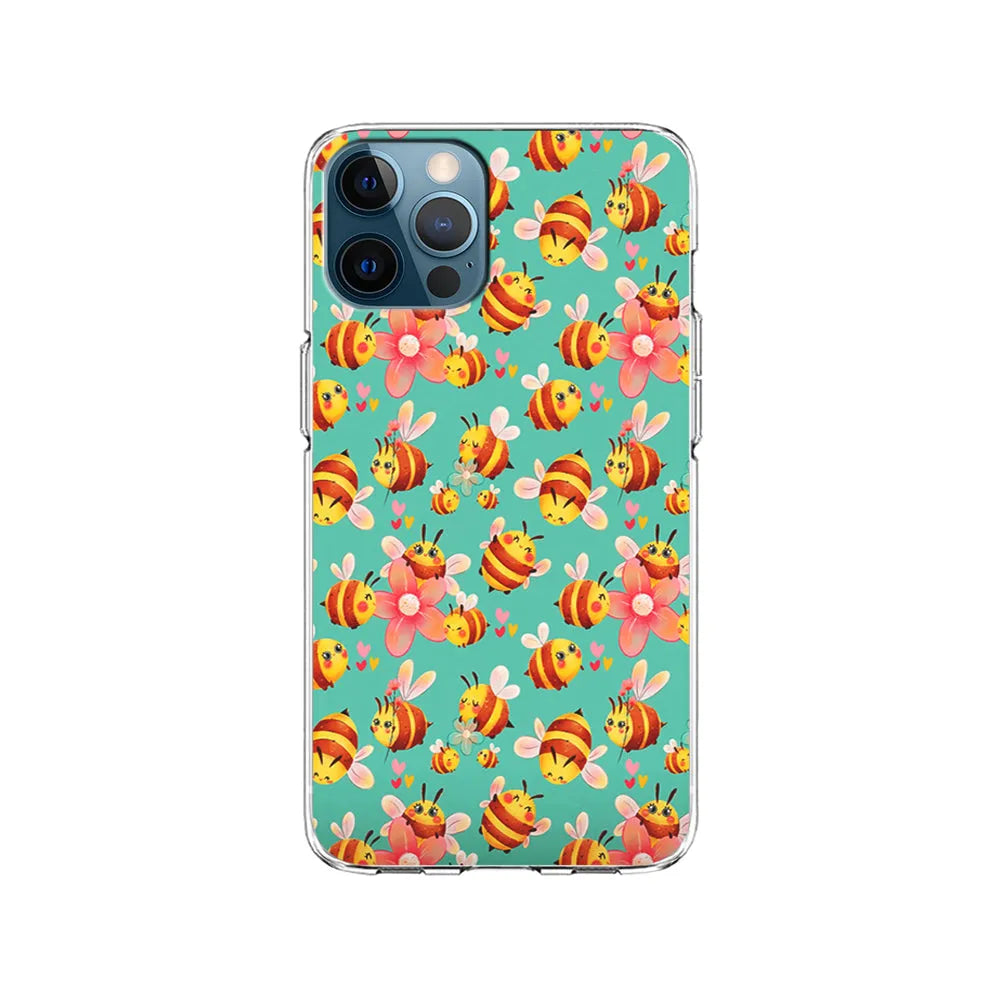 Cute Cartoon Honey Bees iPhone 13 Pro Case-Clear Soft Case-Xtracase