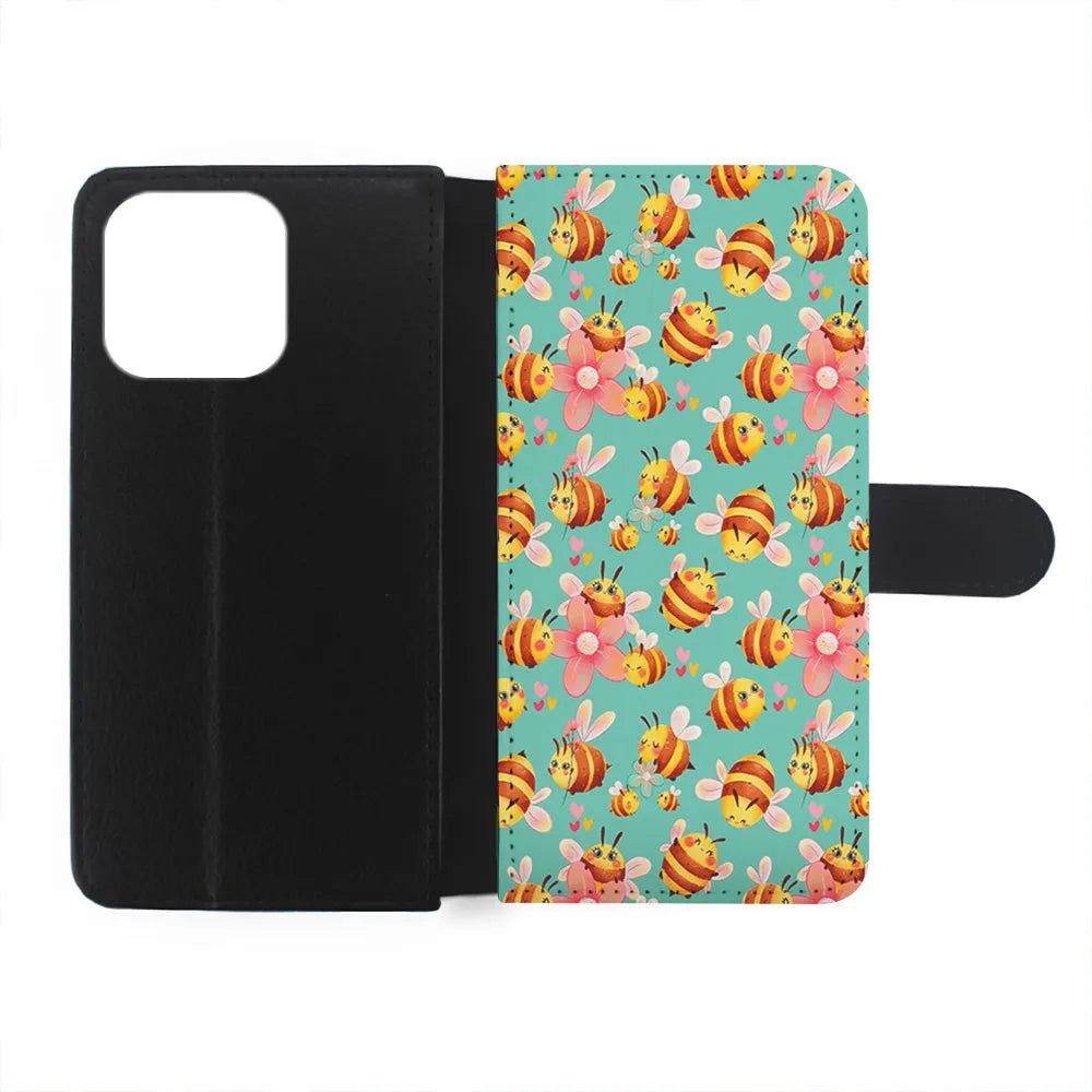 Cute Cartoon Honey Bees iPhone 13 Pro Case-Flip Wallet Case-Xtracase