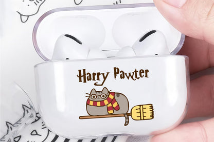 Cute Cat Harry Pawter Protective Clear Case Cover For Apple Airpod Pro 2-Xtracase