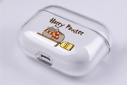 Cute Cat Harry Pawter Protective Clear Case Cover For Apple Airpod Pro-Xtracase