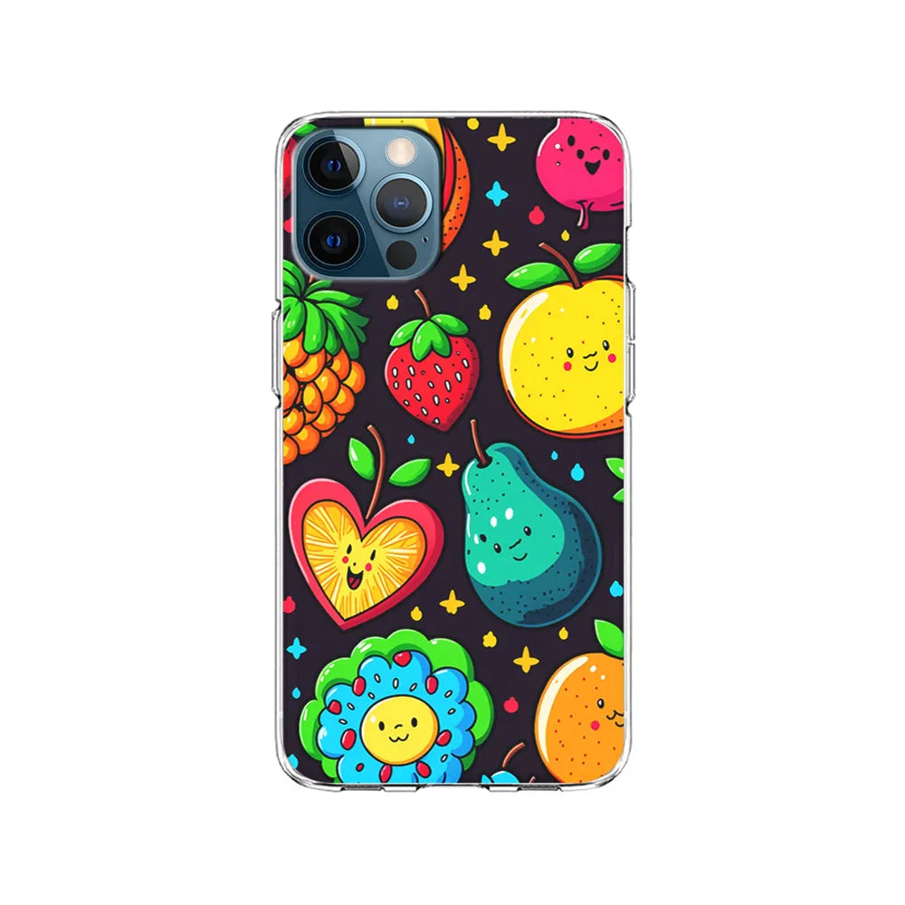 Cute Colorful Fruit Cartoon iPhone 13 Pro Case-Clear Soft Case-Xtracase