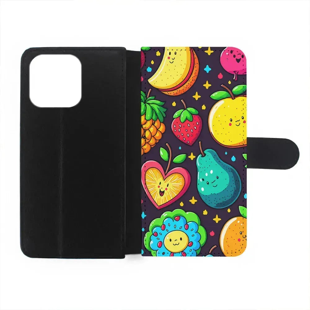 Cute Colorful Fruit Cartoon iPhone 15 Pro Max Case-Flip Wallet Case-Xtracase