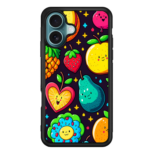 Cute Colorful Fruit Cartoon iPhone 16 Case - Xtracase