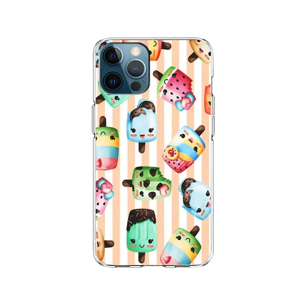 Cute Face Ice Cream Stick iPhone 15 Pro Max Case-Clear Soft Case-Xtracase