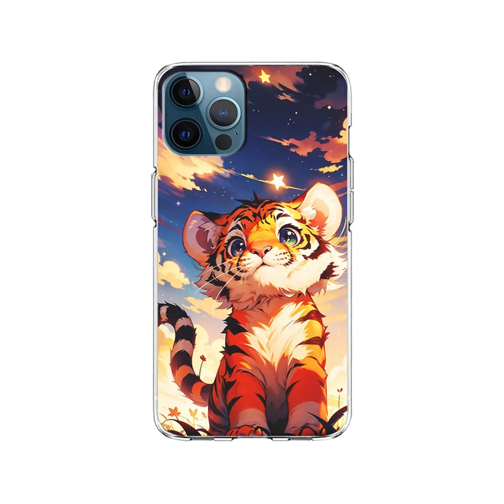 Cute Little Tiger in The Forest iPhone 13 Pro Case-Clear Soft Case-Xtracase