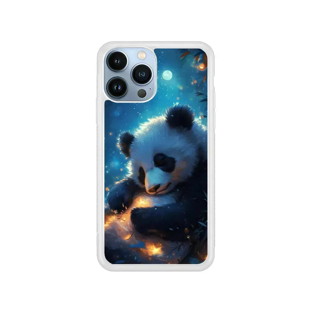 Cute Panda is Sleeping iPhone 15 Pro Max Case-Rubber / White (2D Case)-Xtracase