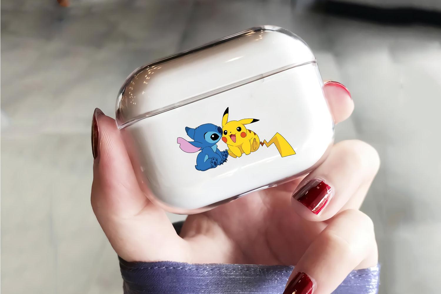 Cute Stitch and Pikachu Protective Clear Case Cover For Apple Airpod Pro 2-Xtracase