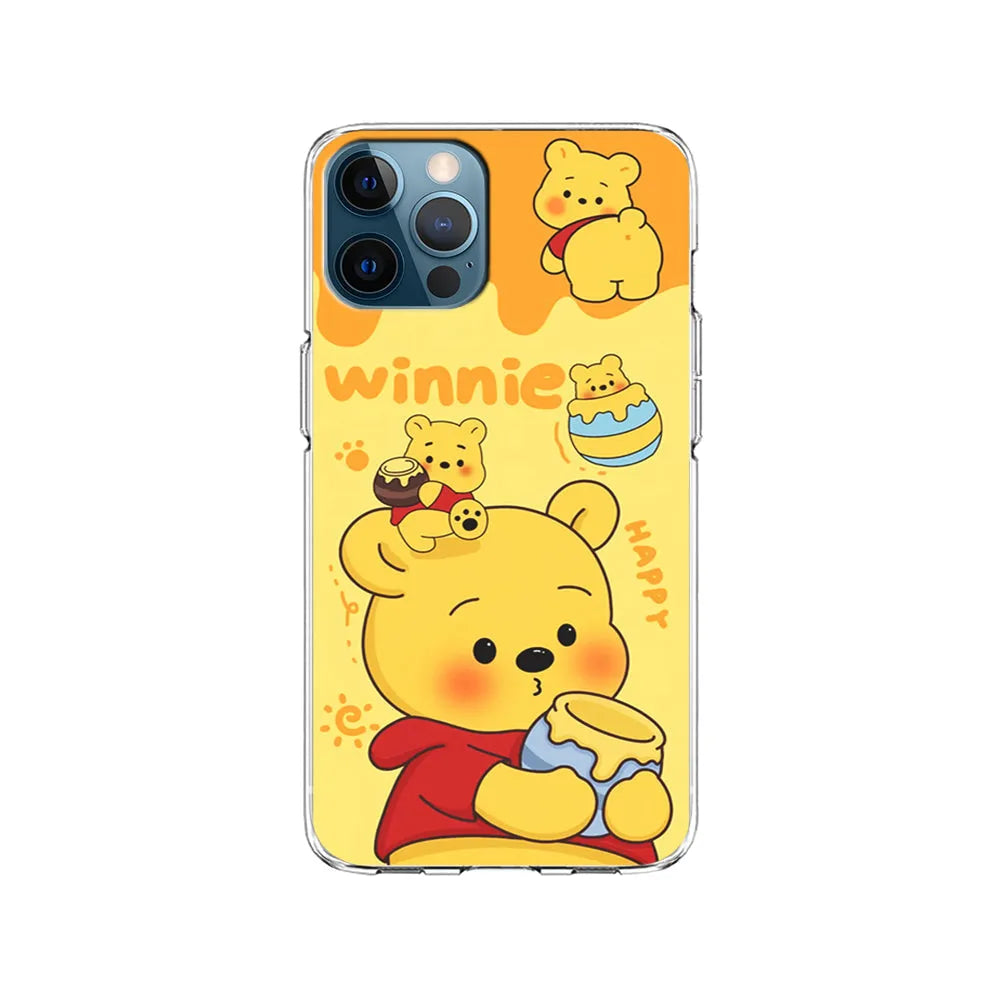 Cute Winnie The Pooh Happy iPhone 13 Pro Case-Clear Soft Case-Xtracase