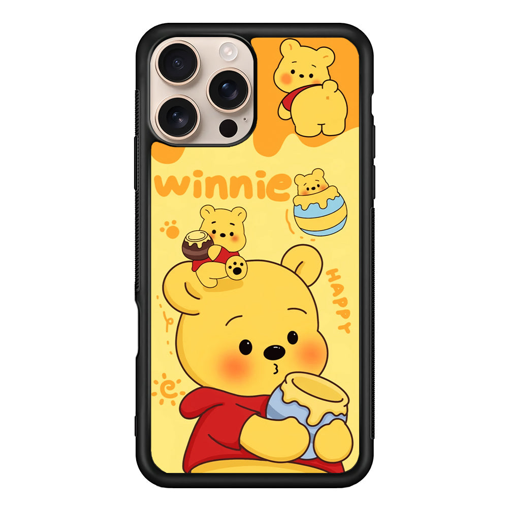 Cute Winnie The Pooh Happy iPhone 16 Pro Max Case - iPhone 16 Pro Max