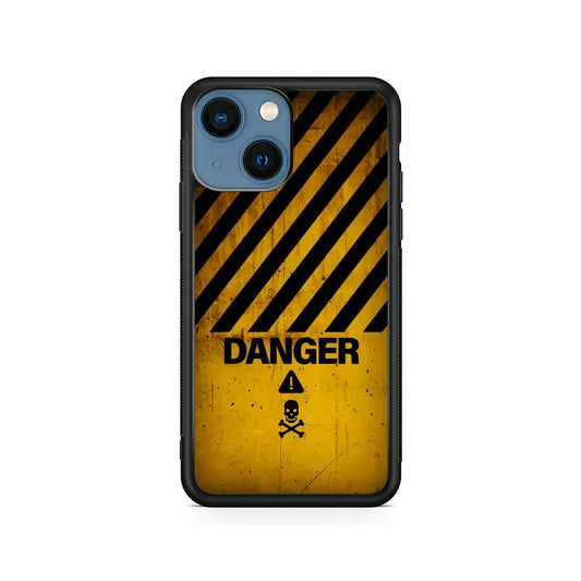 Danger Symbol iPhone 13 Mini Case-Rubber / Black (2D Case)-Xtracase