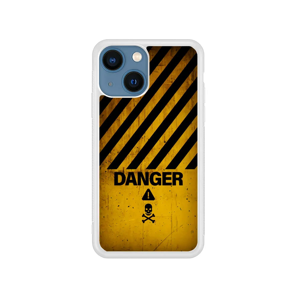 Danger Symbol iPhone 15 Plus Case-Rubber / White (2D Case)-Xtracase