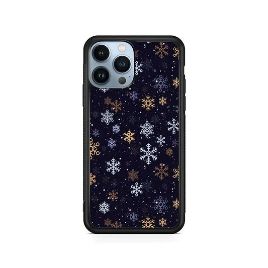 Dark Blue Yellow Winter iPhone 15 Pro Max Case-Rubber / Black (2D Case)-Xtracase
