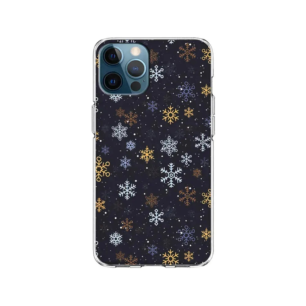 Dark Blue Yellow Winter iPhone 15 Pro Max Case-Clear Soft Case-Xtracase