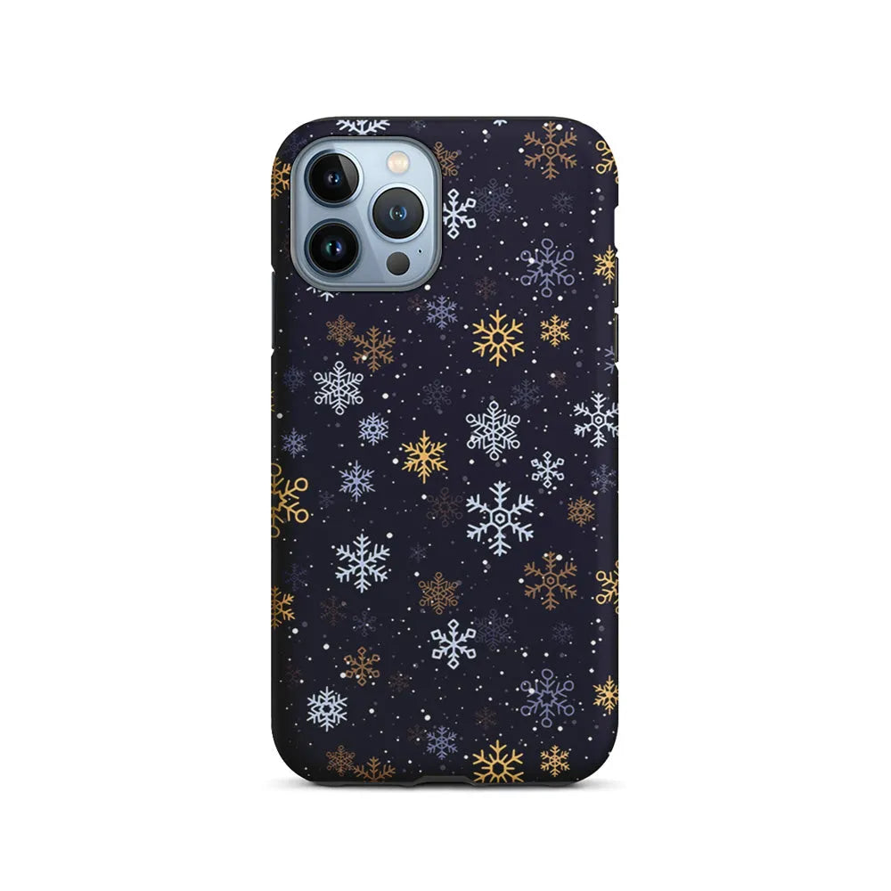 Dark Blue Yellow Winter iPhone 13 Pro Case-2 in 1 Tough Case-Xtracase