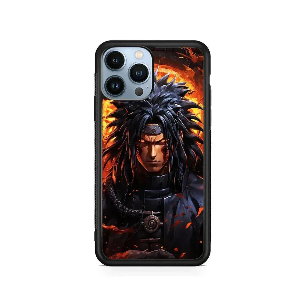 Dark Madara Uchiha iPhone 15 Pro Max Case-Rubber / Black (2D Case)-Xtracase