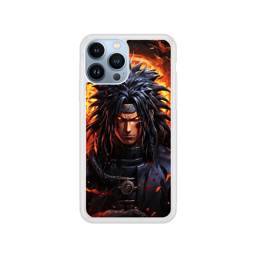 Dark Madara Uchiha iPhone 13 Pro Case-Rubber / White (2D Case)-Xtracase