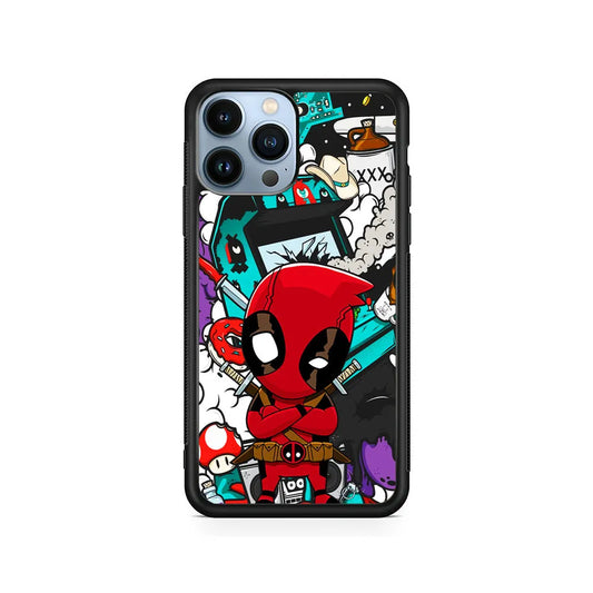 Deadpoll Destroy Game Station iPhone 13 Pro Max Case-Rubber / Black (2D Case)-Xtracase