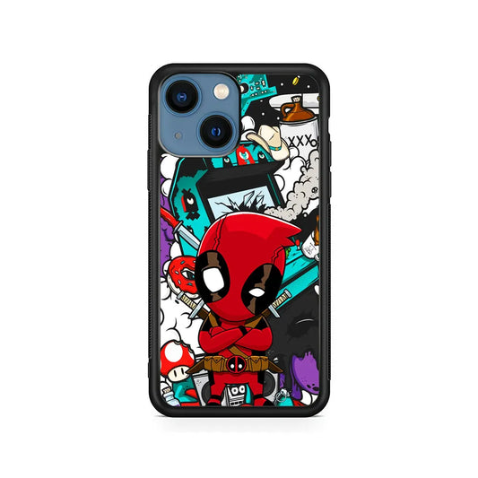 Deadpoll Destroy Game Station iPhone 14 Plus Case-Rubber / Black (2D Case)-Xtracase