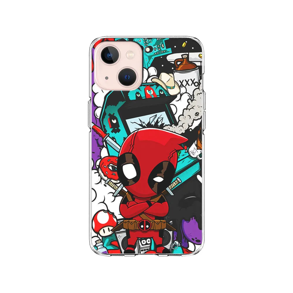 Deadpoll Destroy Game Station iPhone 15 Plus Case-Clear Soft Case-Xtracase