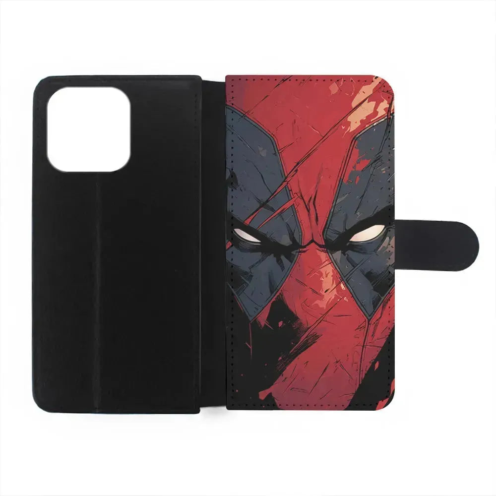Deadpool Face iPhone 15 Pro Max Case-Flip Wallet Case-Xtracase