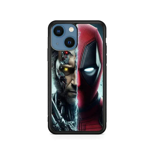 Deadpool and Wolverine Cooperation iPhone 13 Mini Case-Rubber / Black (2D Case)-Xtracase