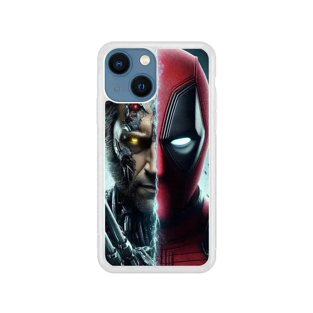 Deadpool and Wolverine Cooperation iPhone 13 Mini Case-Rubber / White (2D Case)-Xtracase
