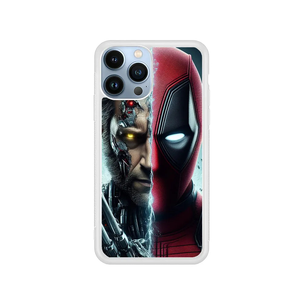 Deadpool and Wolverine Cooperation iPhone 13 Pro Max Case-Rubber / White (2D Case)-Xtracase