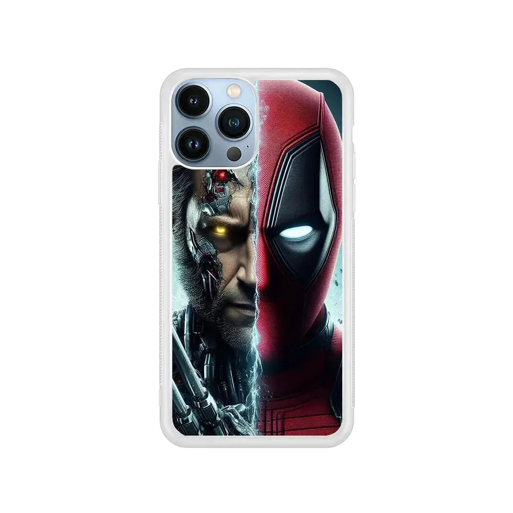 Deadpool and Wolverine Cooperation iPhone 15 Pro Max Case-Rubber / White (2D Case)-Xtracase