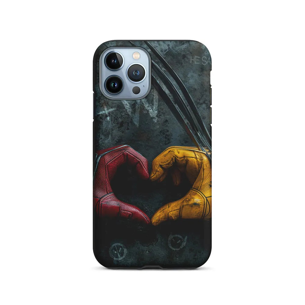 Deadpool and Wolverine Symbol of Love iPhone 13 Pro Case-2 in 1 Tough Case-Xtracase