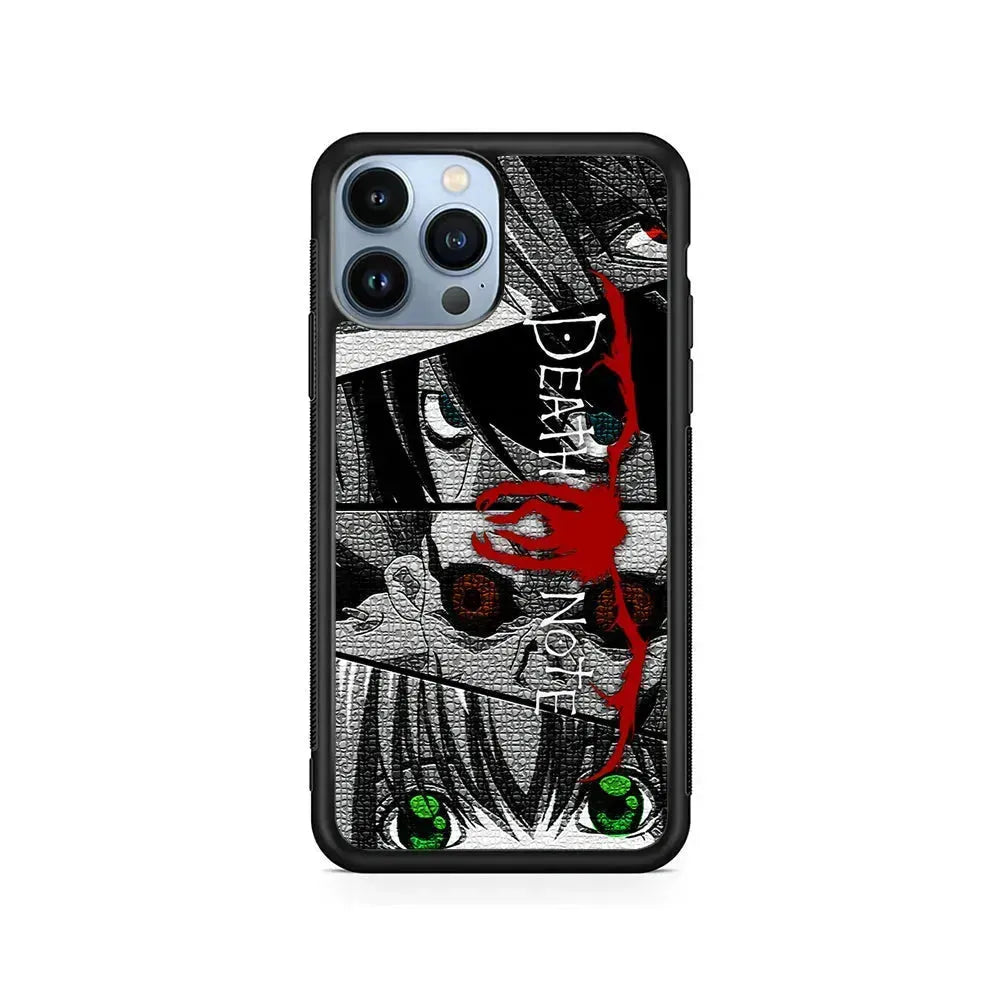Death Note Collection of The Eye iPhone 15 Pro Max Case-Rubber / Black (2D Case)-Xtracase