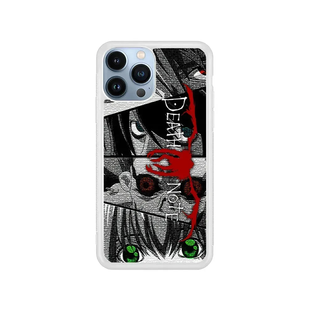 Death Note Collection of The Eye iPhone 15 Pro Max Case-Rubber / White (2D Case)-Xtracase