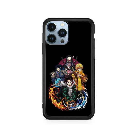 Demon Slayer Hoodie Style iPhone 15 Pro Max Case-Rubber / Black (2D Case)-Xtracase
