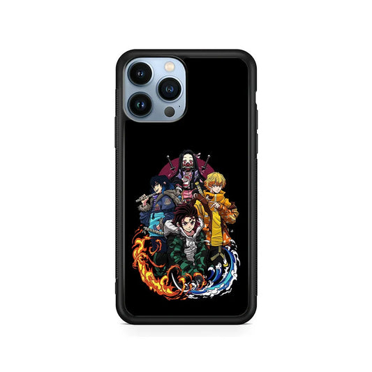 Demon Slayer Hoodie Style iPhone 13 Pro Max Case-Rubber / Black (2D Case)-Xtracase