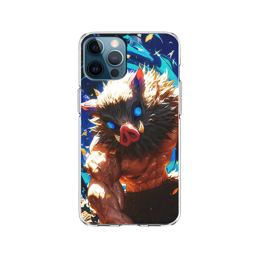 Demon Slayer Inosuke Wild Boar Mask iPhone 13 Pro Case-Clear Soft Case-Xtracase