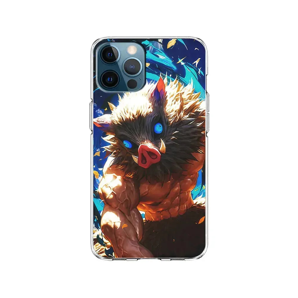 Demon Slayer Inosuke Wild Boar Mask iPhone 15 Pro Max Case-Clear Soft Case-Xtracase