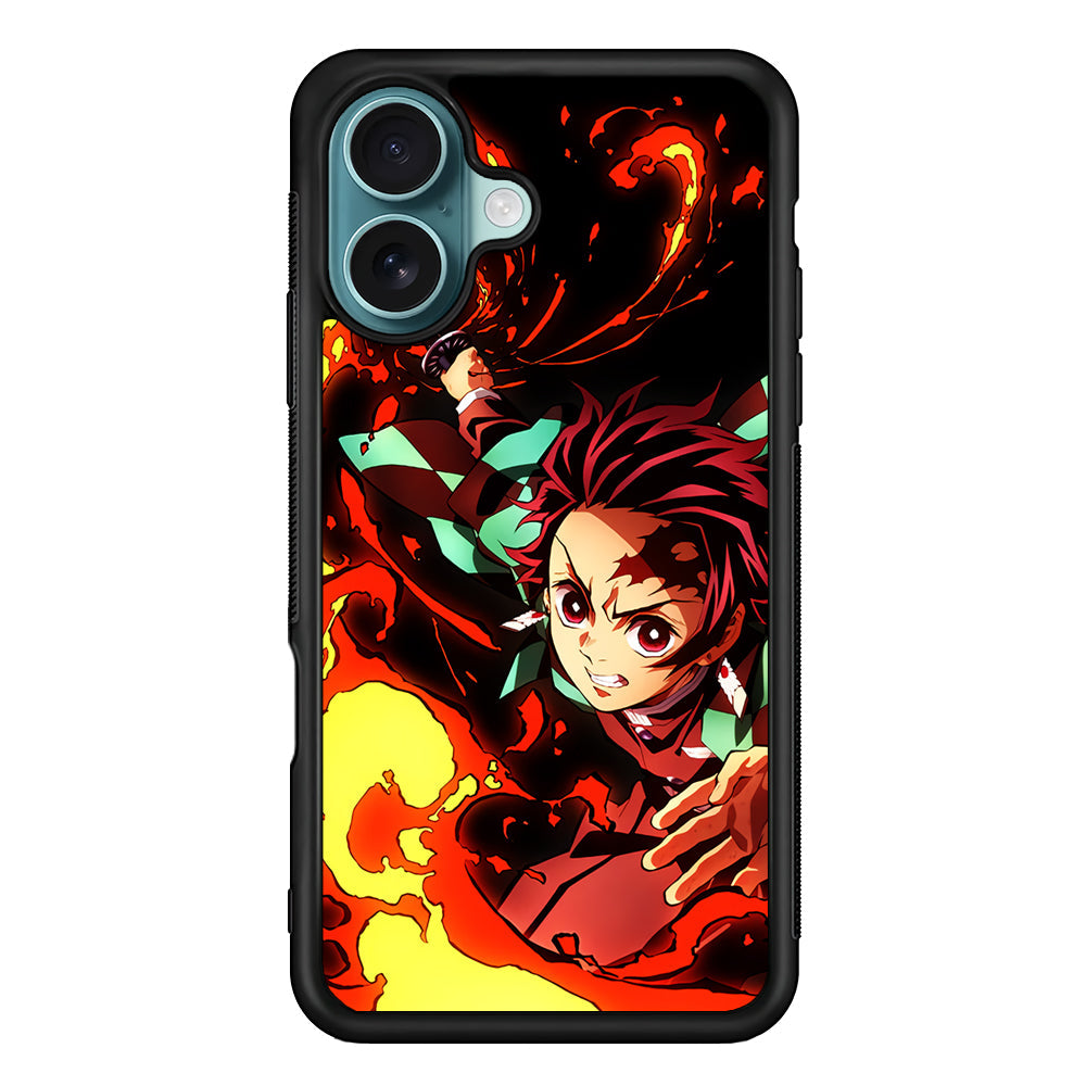 Demon Slayer Tanjiro Battle Mode iPhone 16 Plus Case - Xtracase