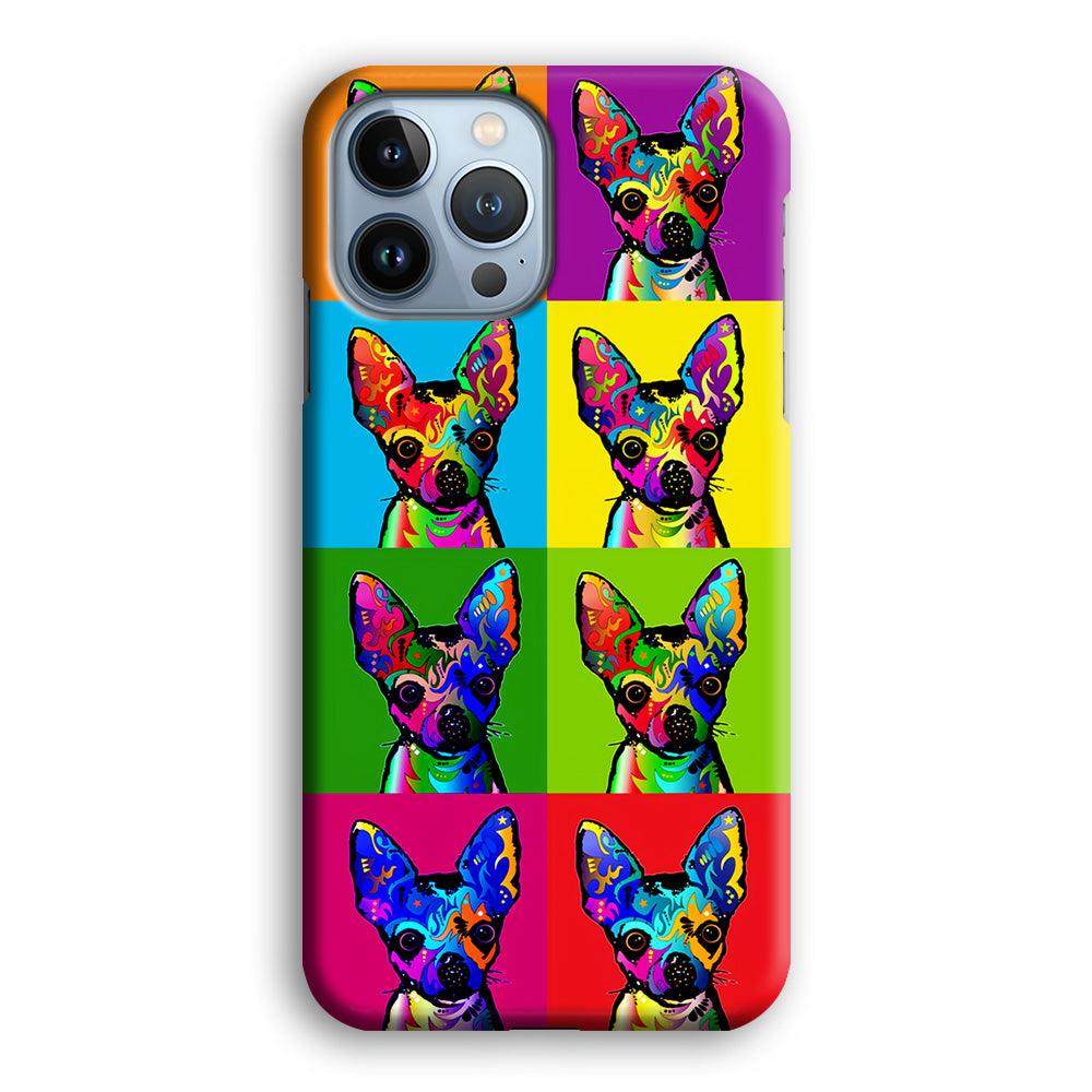 Dog Colorful Art Chihuahua iPhone 13 Pro Max Case-Plastic / Full Wrap (3D Case)-Xtracase