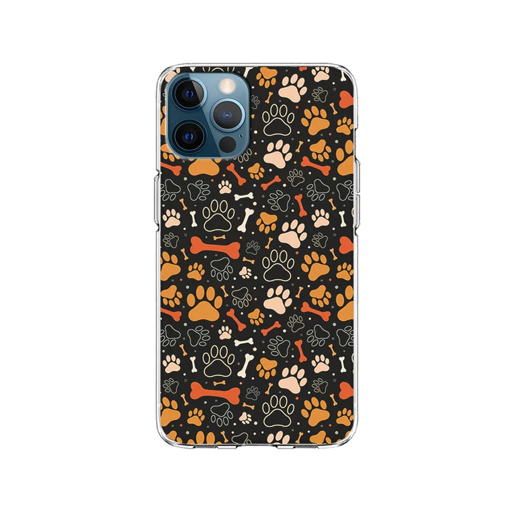 Dog Footprints and Bones iPhone 13 Pro Case-Clear Soft Case-Xtracase