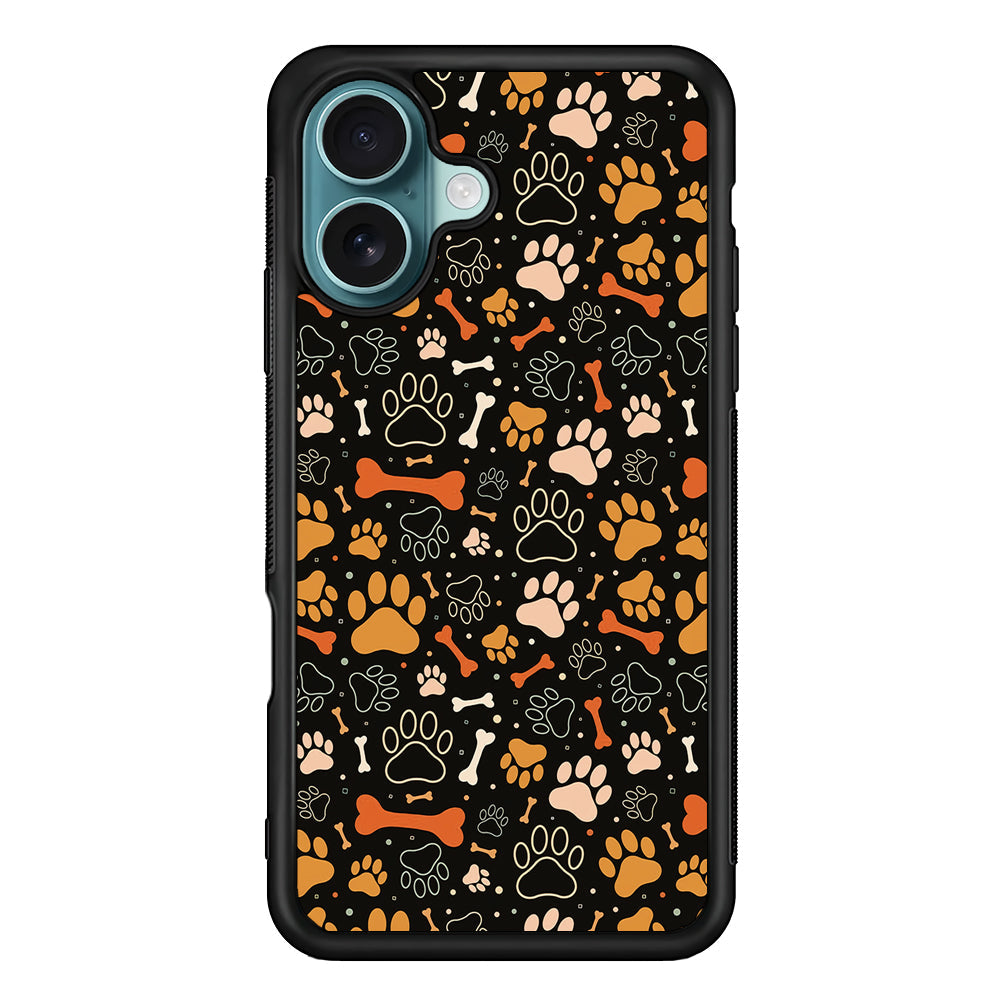 Dog Footprints and Bones iPhone 16 Plus Case - Xtracase