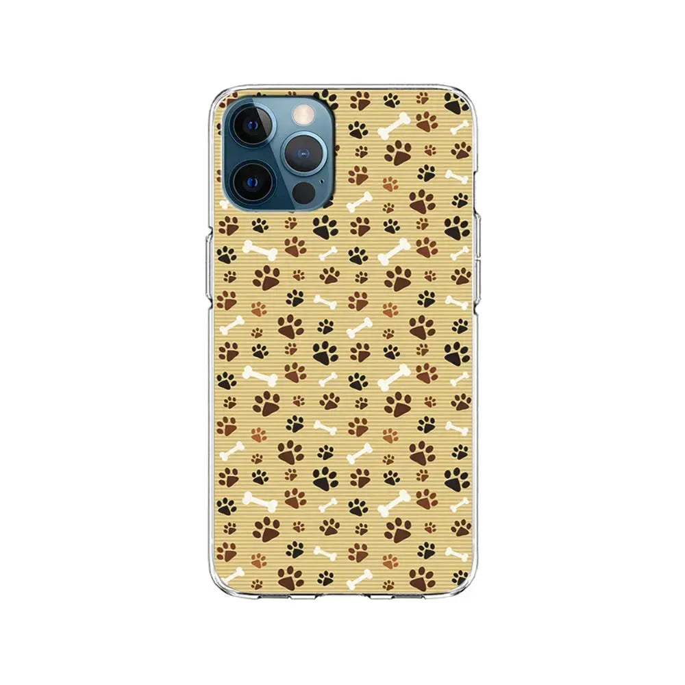 Dog Paw Print and Bones iPhone 15 Pro Max Case-Clear Soft Case-Xtracase