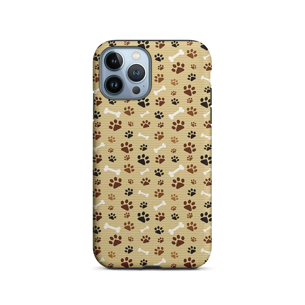 Dog Paw Print and Bones iPhone 13 Pro Max Case-2 in 1 Tough Case-Xtracase