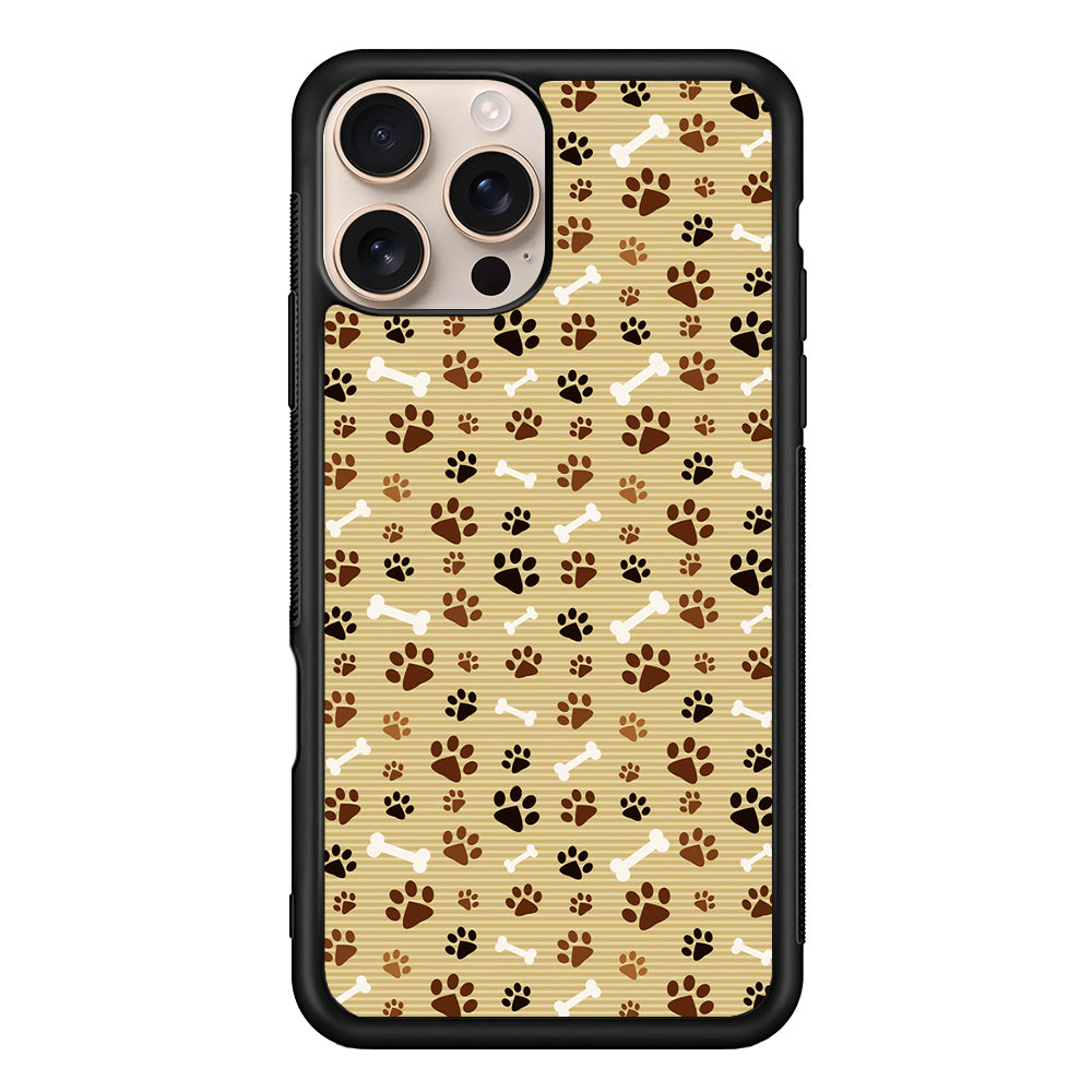 Dog Paw Print and Bones iPhone 16 Pro Case - iPhone 16 Pro