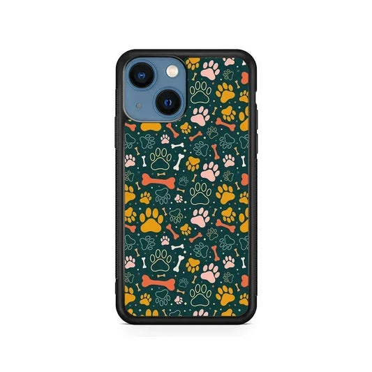 Dog Tracks and Bones iPhone 13 Mini Case-Rubber / Black (2D Case)-Xtracase