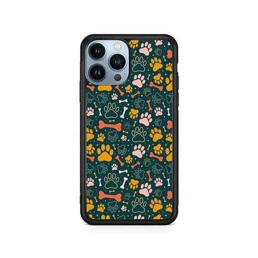 Dog Tracks and Bones iPhone 15 Pro Max Case-Rubber / Black (2D Case)-Xtracase