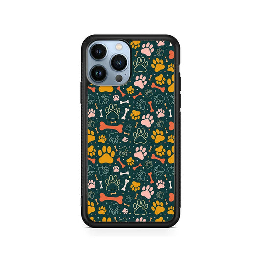 Dog Tracks and Bones iPhone 13 Pro Case-Rubber / Black (2D Case)-Xtracase