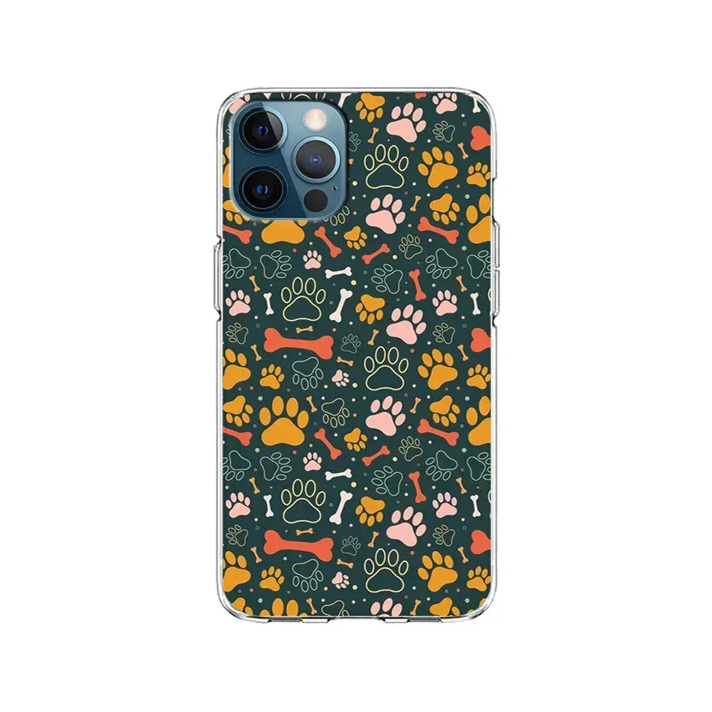 Dog Tracks and Bones iPhone 15 Pro Max Case-Clear Soft Case-Xtracase