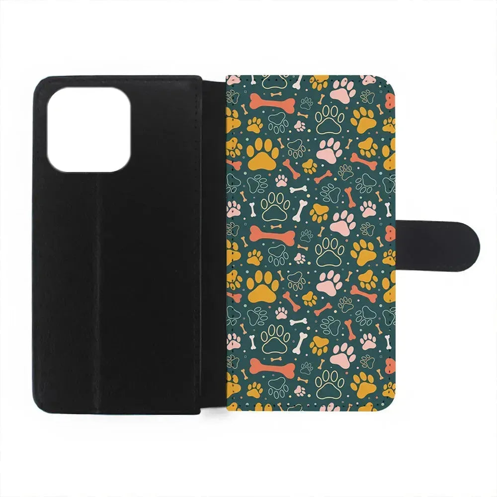 Dog Tracks and Bones iPhone 15 Pro Max Case-Flip Wallet Case-Xtracase