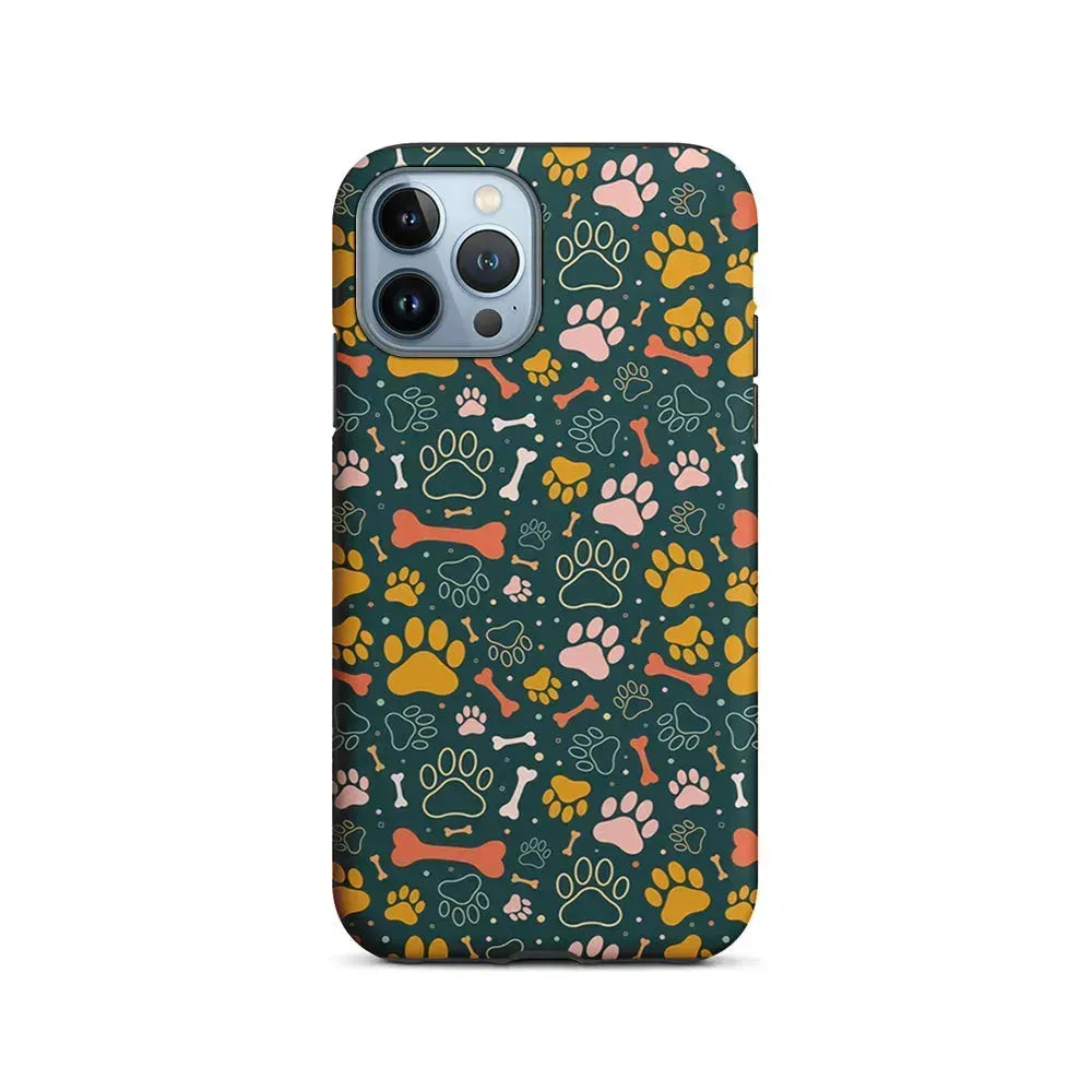 Dog Tracks and Bones iPhone 15 Pro Max Case-2 in 1 Tough Case-Xtracase