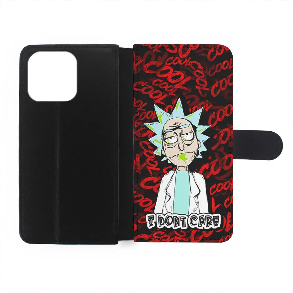 Dr Rick I Don't Care iPhone 15 Plus Case-Flip Wallet Case-Xtracase