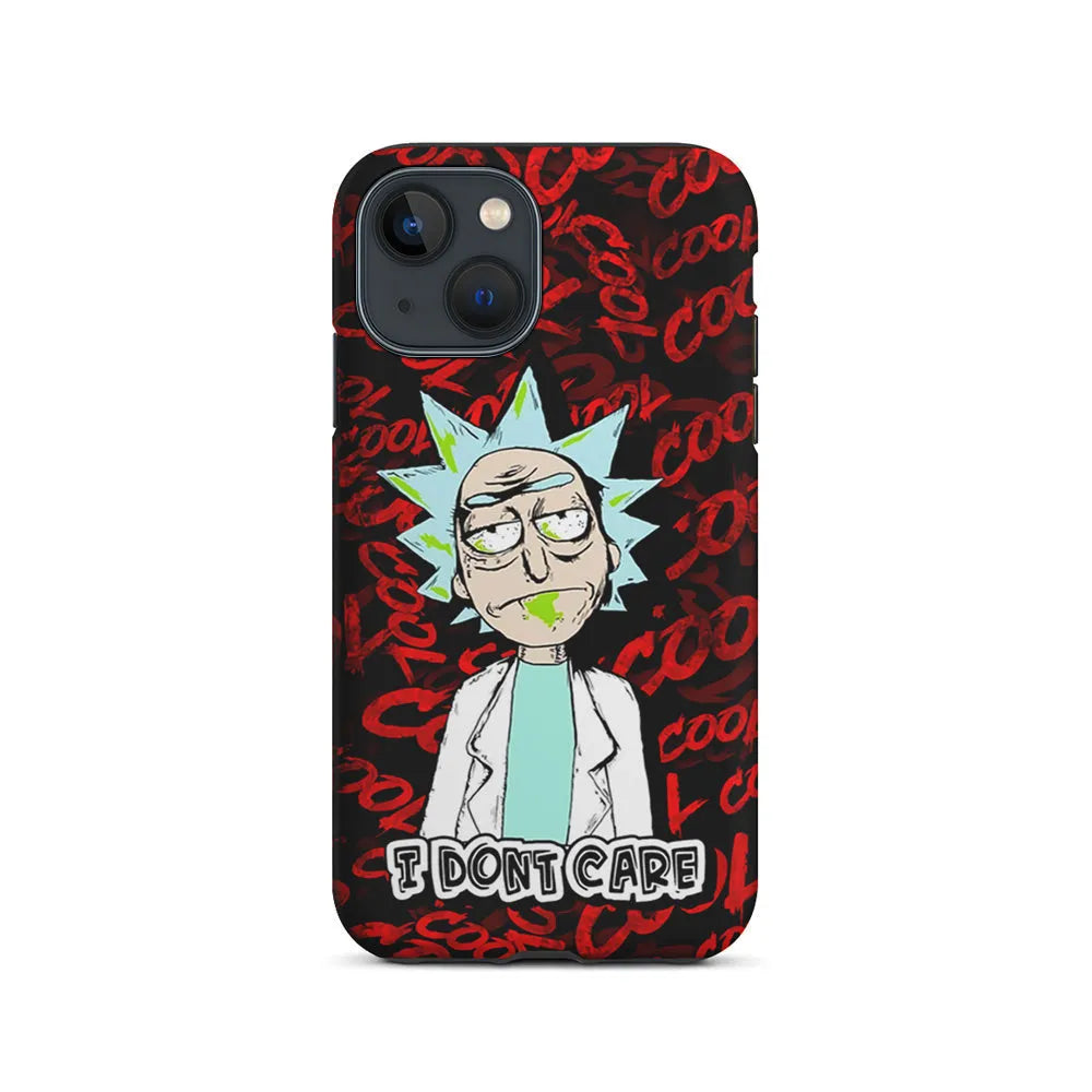 Dr Rick I Don't Care iPhone 15 Case-2 in 1 Tough Case-Xtracase